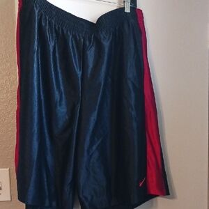 Nike Men's Dark Blue and Red Athletic Shorts